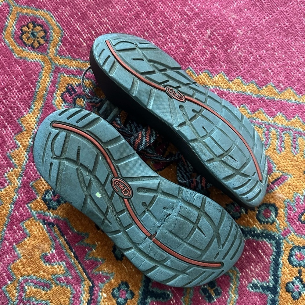 Chaco Blue And Red Z2 Cloud Toe Loop Strap Hiking… - image 6